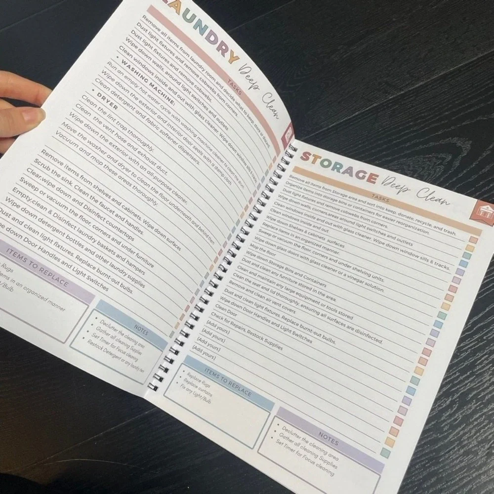 ADHD Cleaning Planner Spiral Bound Home Organization‎ Checklist Notebook